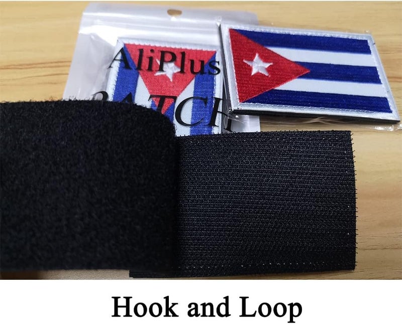 AliPlus 2 PCS Cuba Flag Patches Embroidered Tactical Military Morale Patch Applique Fastener Hook and Loop - Image 5